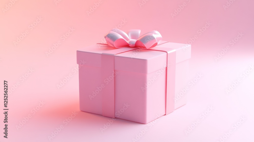 pink gift box 3d render icon isolated on white background pink gift box 3d render icon isolated on white background