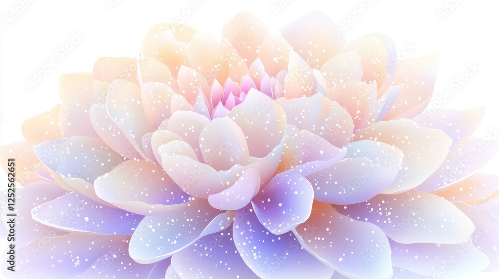 Soft Pastel Lotus Flower Blooming with Delicate Petals in a Tranquil Aesthetic Display