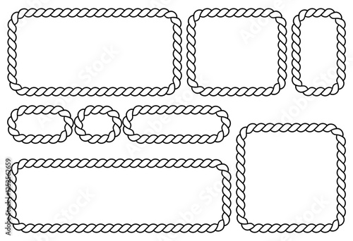 Rope frame set isolated on white background