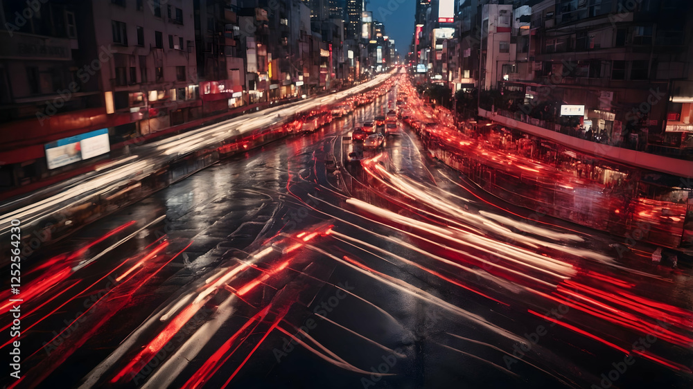 Obraz premium City Traffic at Night