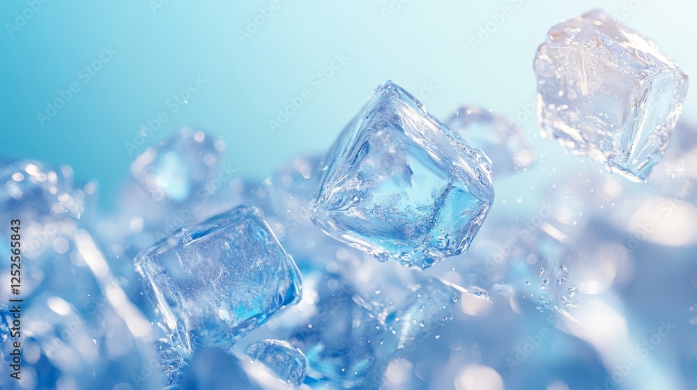 Ice Cubes Background, Generative AI Ice Cubes Background, Generative AI