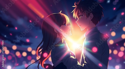 Anime Couple Romantic Wallpaper - Beautiful Love Scene