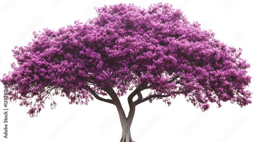 Fototapeta premium Purple tree blossoms spring garden isolated background