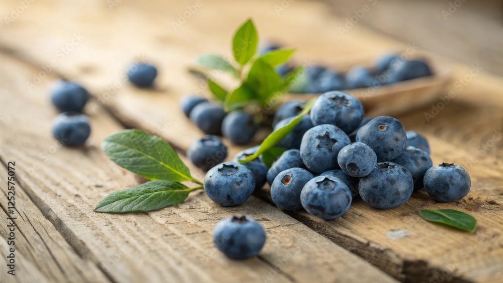 Rolling blueberries on rustic wooden surface natural setting high-quality food photography capturing freshness and texture Rolling blueberries on rustic wooden surface natural setting high-quality food photography capturing freshness and texture