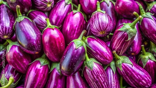 Wallpaper Mural Harvesting glossy purple eggplants in nature's abundance fresh produce outdoor market vibrant colors Torontodigital.ca
