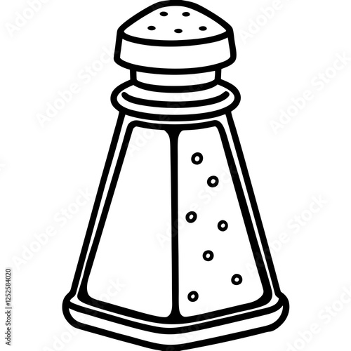 Salt Shaker Line Art Illustration