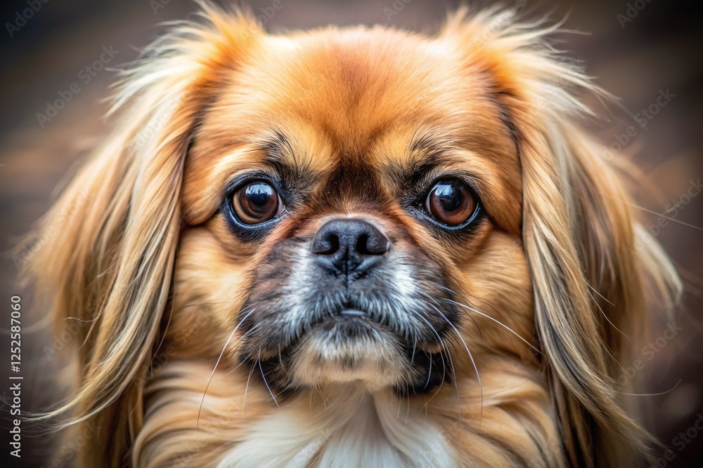 Naklejka premium Close-Up Portrait of a Pekingese Dog