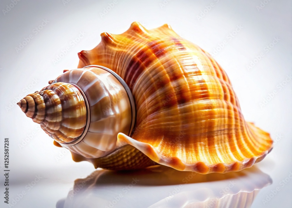 Obraz premium Close-up Portrait of a Sea Shell Isolated on a White Background