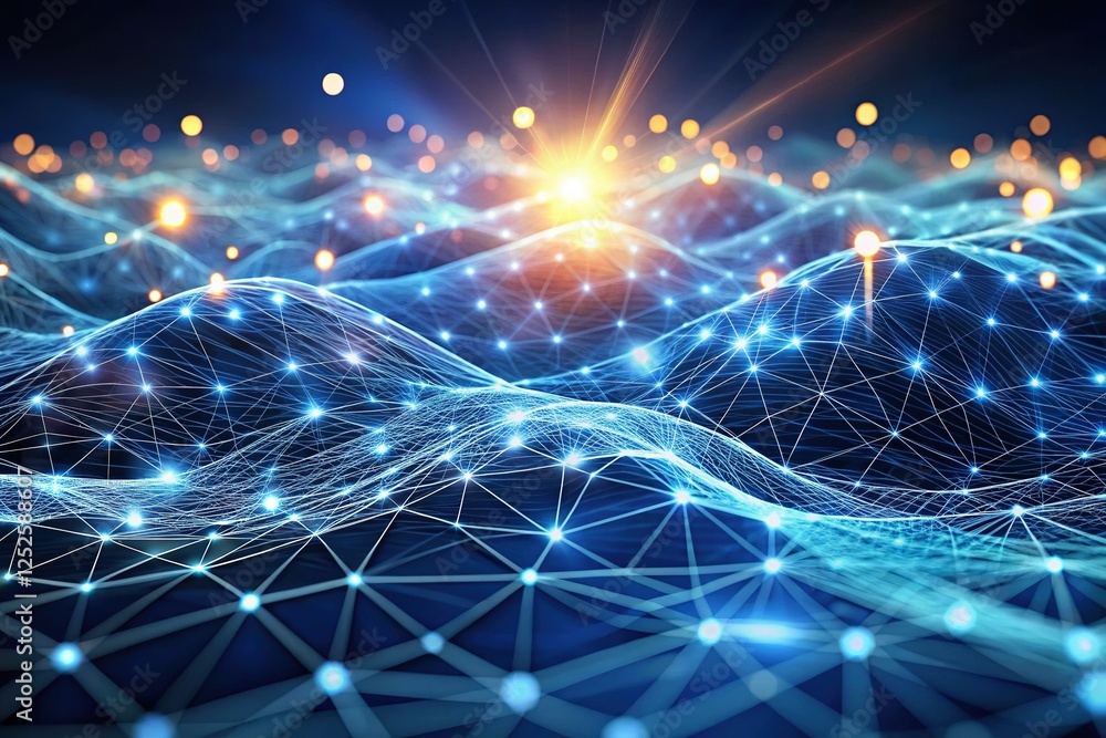 Obraz premium Electric Glow Network, Lights Background Macro Wave