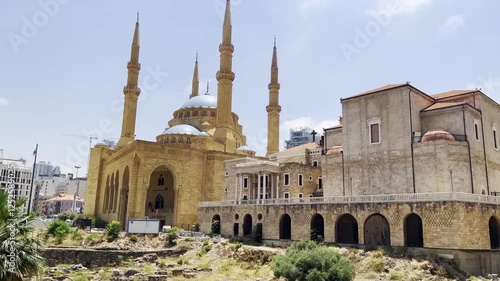 Stunning View of the Exterior of the Blue Mosque in Lebanon’s Capital photo