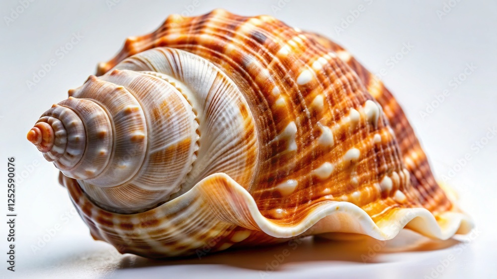 Isolated Seashell Close-Up on White Background Isolated Seashell Close-Up on White Background