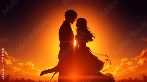 Anime Couple Romantic Wallpaper - Beautiful Love Scene