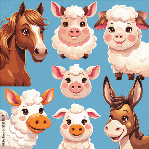 Cartoon Animal Sticker Packs, Cute Stickers for Animal Lovers , Kawaii Animals, Assorted Waterbottle Sticker Packs, Cute Pet Squad Cute Animal Sticker Pack
