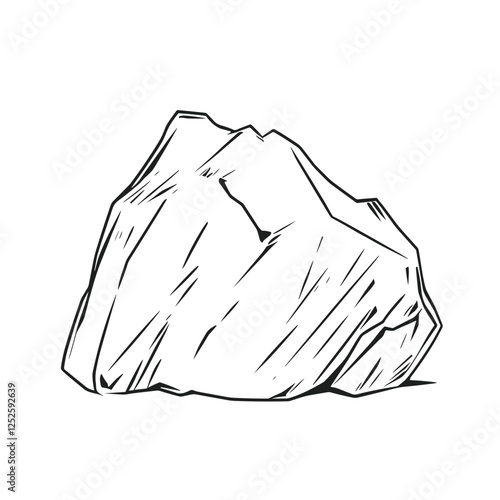 Hand-drawn sketch of a rock