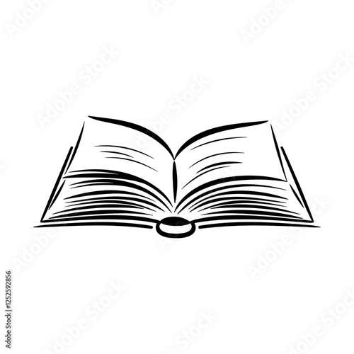 Open book sketch illustration