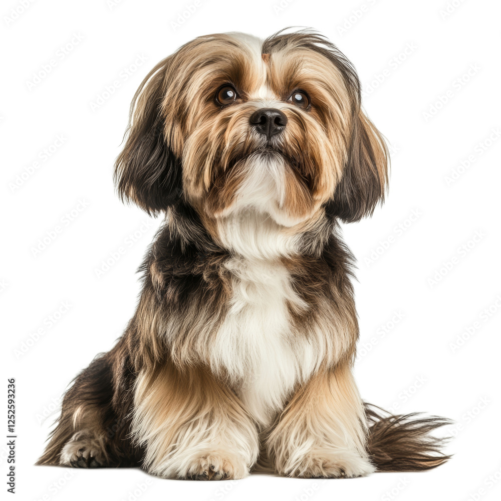 Adorable Lhasa Apso Dog Sitting and Looking Up Adorable Lhasa Apso Dog Sitting and Looking Up