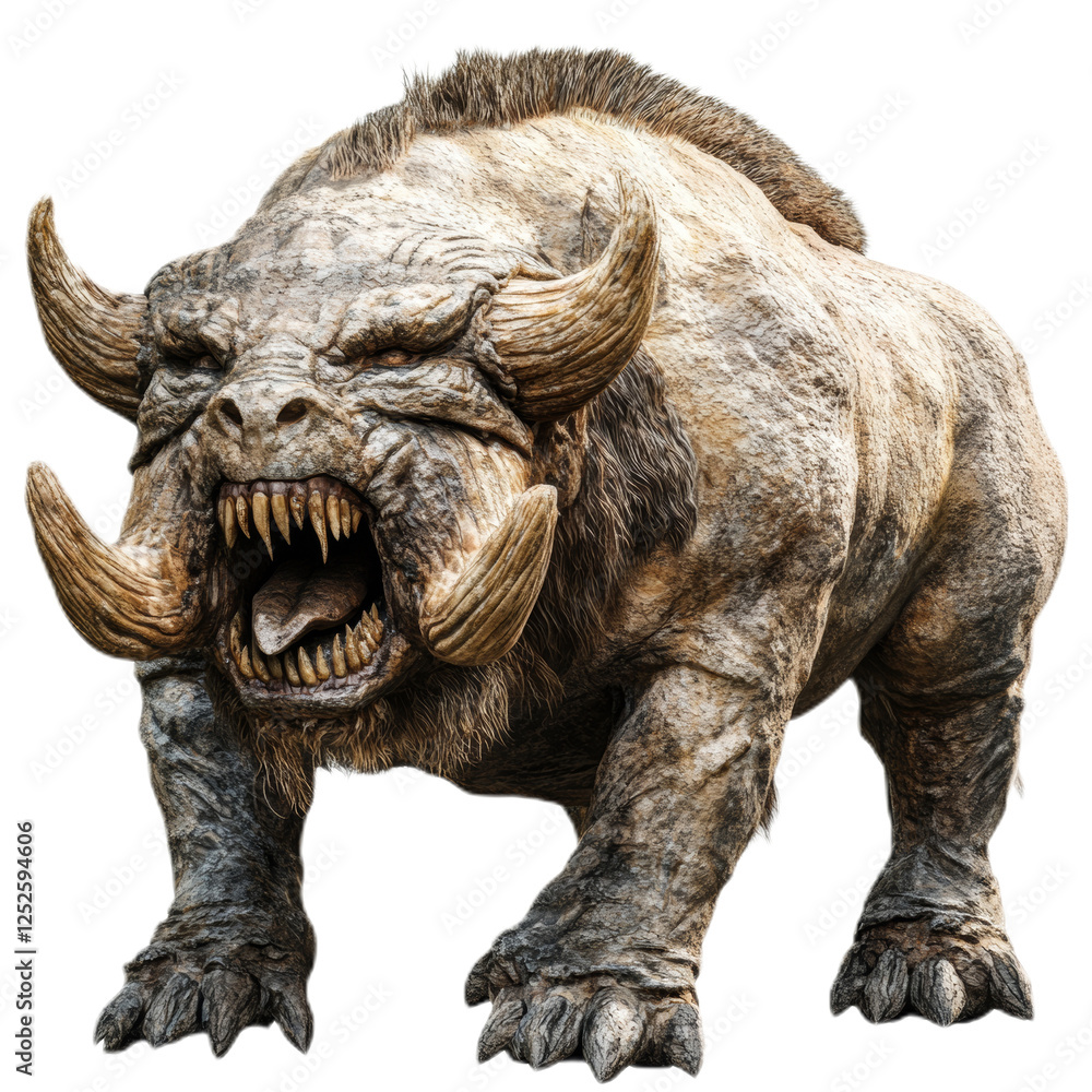 Fototapeta premium Fearsome Fantasy Beast, Aggressive Mythical Creature
