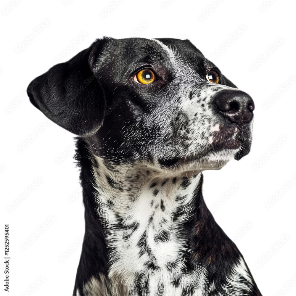 Portrait of a Black and White Dog Portrait of a Black and White Dog
