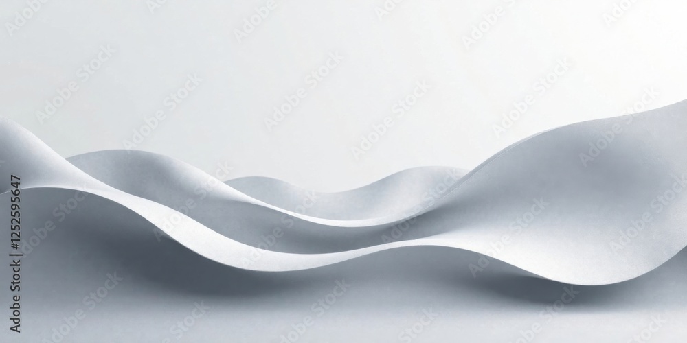 Obraz premium Abstract Undulating Forms in a Soft Gray Hue, Evoking a Sense of Serenity and Minimalist Elegance