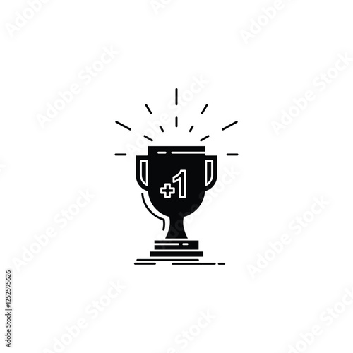 Tropy cup icon vector design template. Isolated on white background.