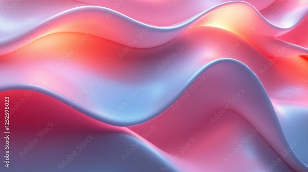 Fototapeta premium Abstract Curved Texture with Soft Pink and Blue Gradients