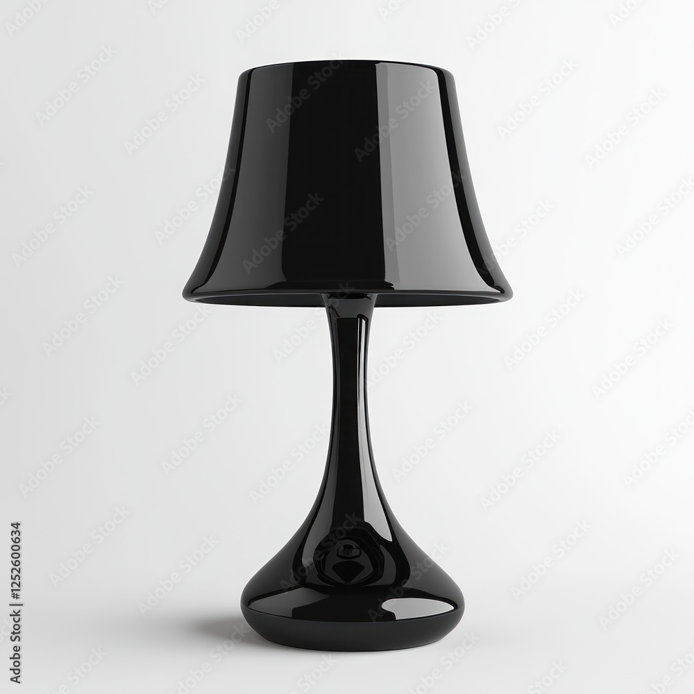 Sleek black table lamp, minimalist design, white background, home decor Sleek black table lamp, minimalist design, white background, home decor