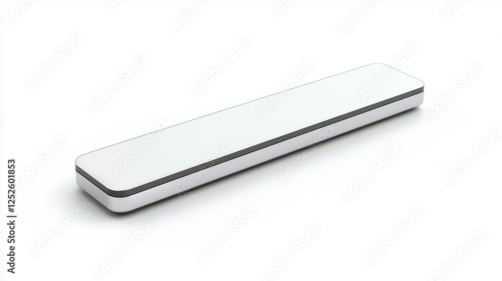 a modern whiteboard eraser with magnetic strip, office tool, hyperrealistic, sleek , isolated on white background a modern whiteboard eraser with magnetic strip, office tool, hyperrealistic, sleek , isolated on white background