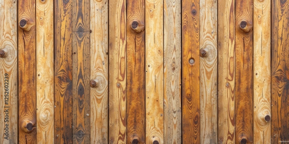 Fototapeta premium Rustic Weathered Wooden Planks Background Texture Featuring Natural Knots and Grain Patterns