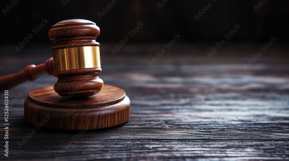 Gavel on Wooden Surface: Symbol of Justice and Law Gavel on Wooden Surface: Symbol of Justice and Law