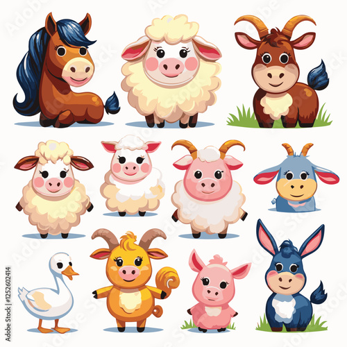 Cartoon Animal Sticker Packs, Cute Stickers for Animal Lovers , Kawaii Animals, Assorted Waterbottle Sticker Packs, Cute Pet Squad Cute Animal Sticker Pack
