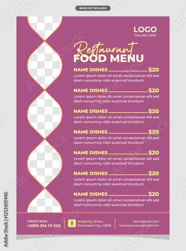Elegant and Modern Restaurant Food Menu Design