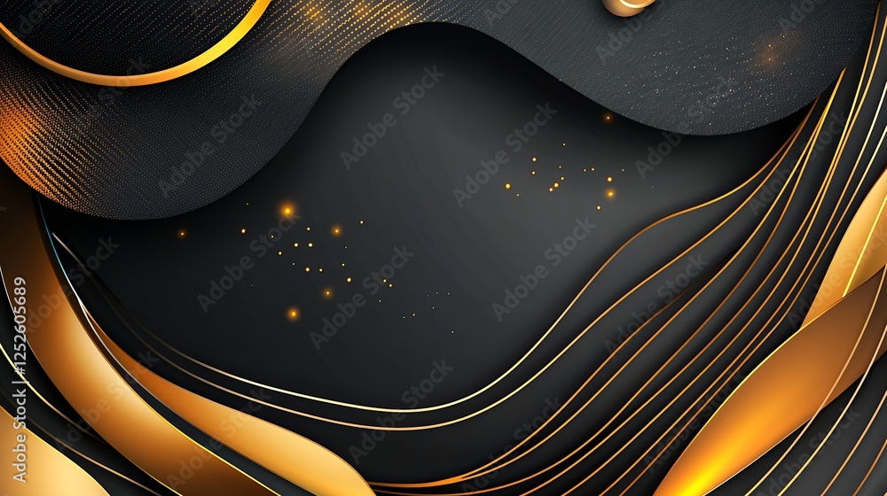 Abstract Black And Gold Background Design