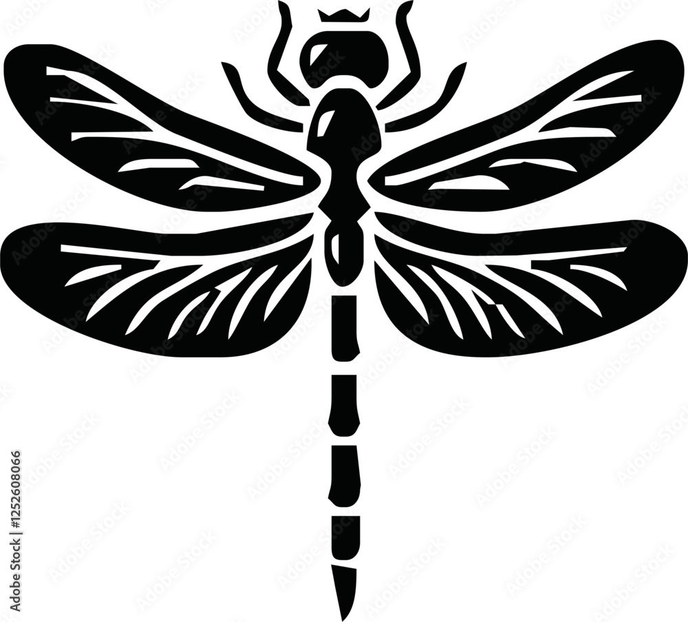 Fototapeta premium Dragonfly icon silhouette vector illustration