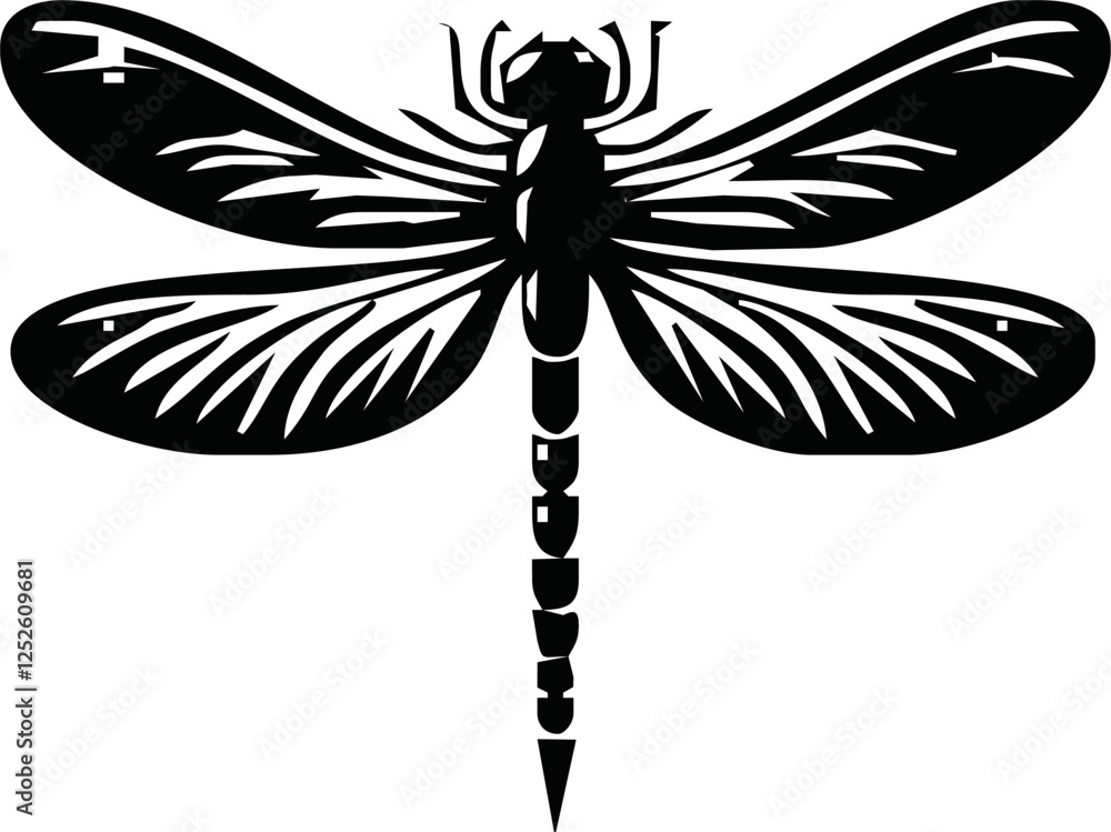 Fototapeta premium Dragonfly icon silhouette vector illustration