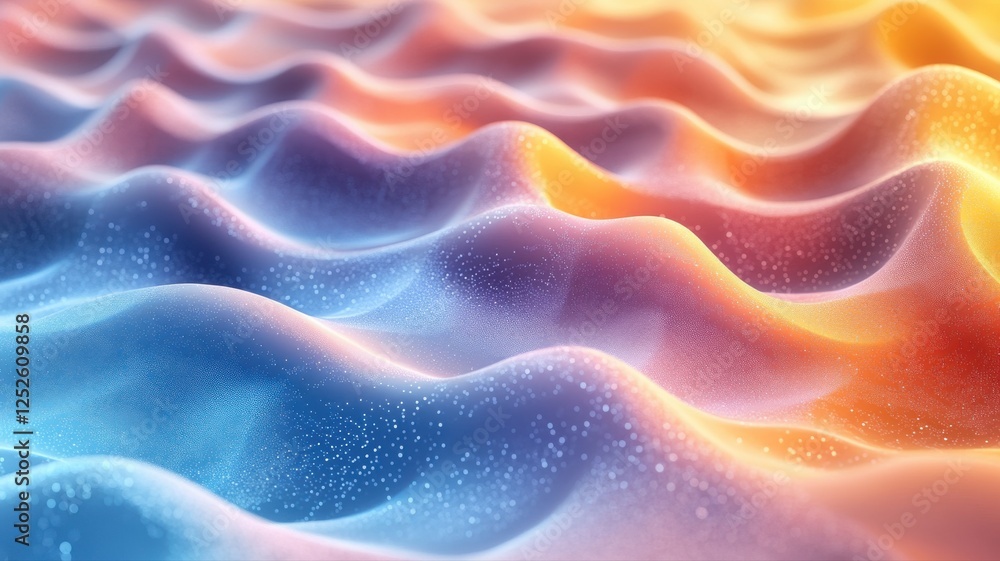 Fototapeta premium Colorful Abstract Waves with Soft Gradients and Light Reflections