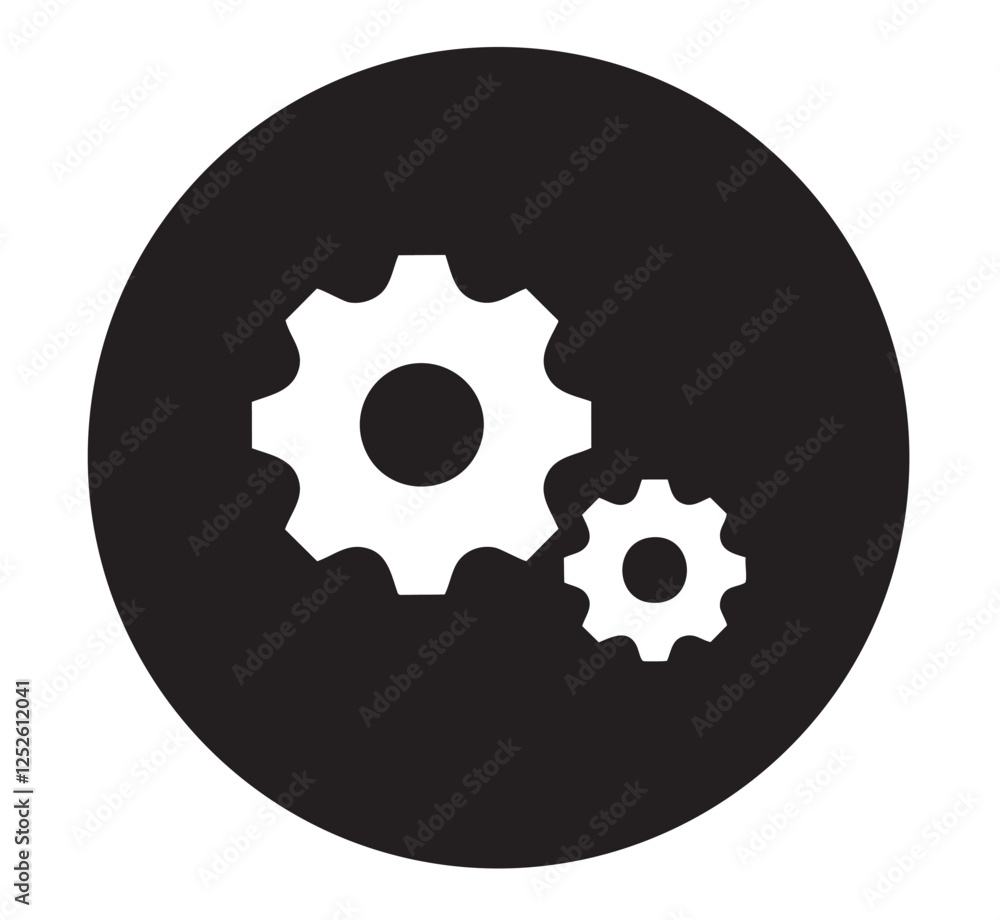 Black settings vector icon. Black settings vector icon.