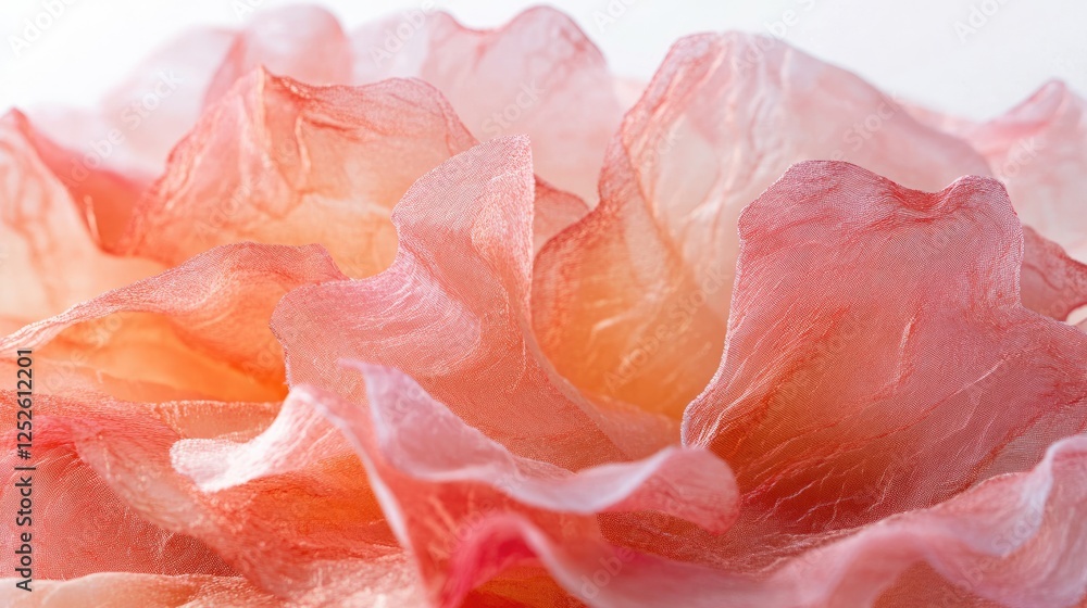 Soft coral flower petals captured up close, showing the delicate texture and subtle gradient of color, offering a serene and graceful feel Soft coral flower petals captured up close, showing the delicate texture and subtle gradient of color, offering a serene and graceful feel