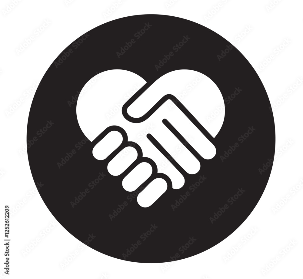 Black partnerships vector icon. Black partnerships vector icon.