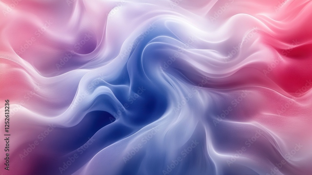 Fototapeta premium Soft Abstract Flowing Fabric Waves in Red and Blue Tones