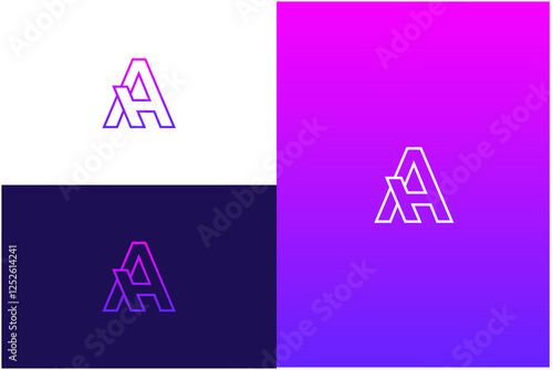 Initial AH Logo Design Vector