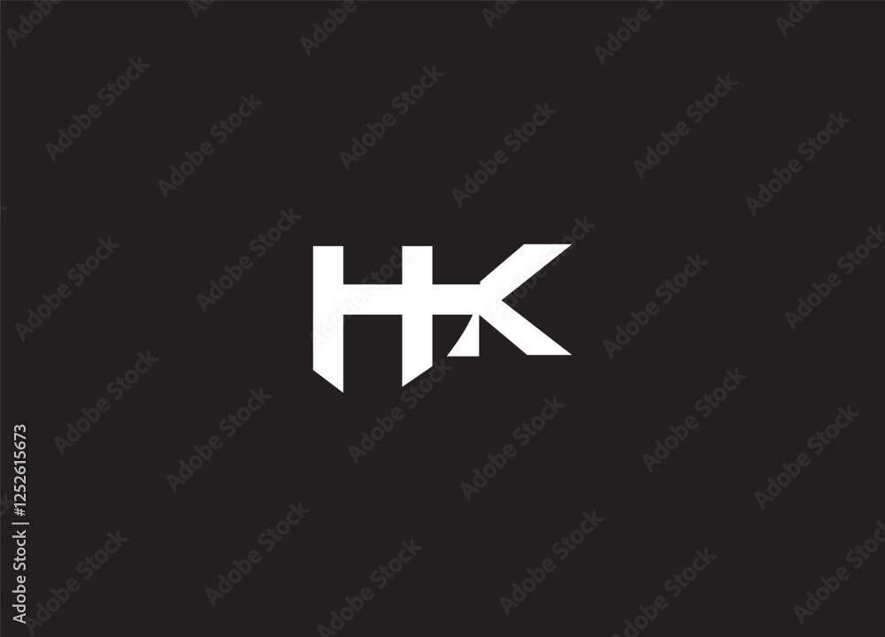 Obraz premium KH initial letter logo design and monogram logo