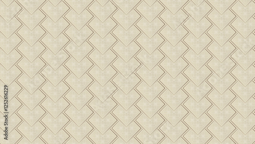 Seamless geometric pattern with a luxurious touch, floral designs enclosed within tessellated diamond shapes, 