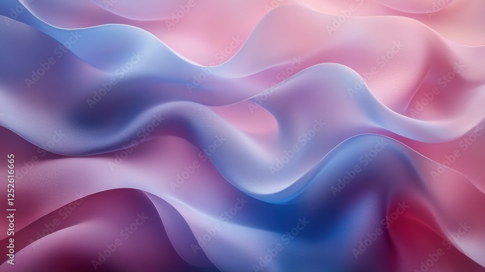 Fototapeta premium Soft Fabric Waves in Pastel Colors of Pink and Blue Tones
