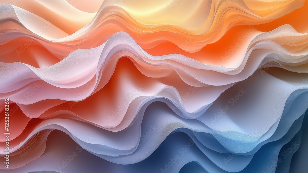 Obraz premium Abstract Flowing Fabric in Warm and Cool Tones for Design Use