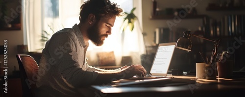 Accountant Checking Online Invoice, 