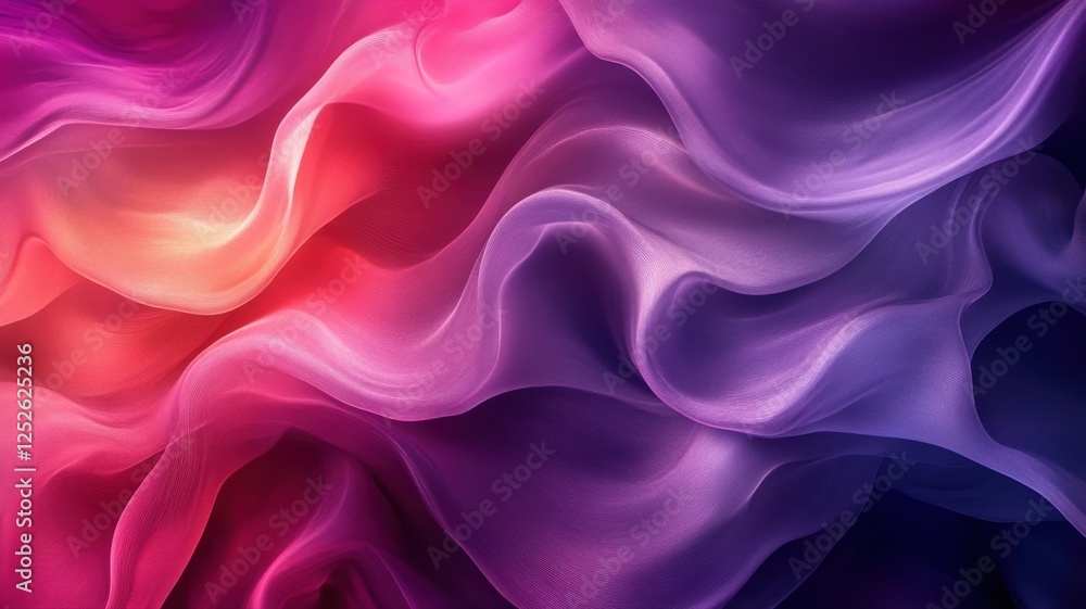 Obraz premium Ethereal Flowing Fabric in Vibrant Shades of Pink and Purple Tones