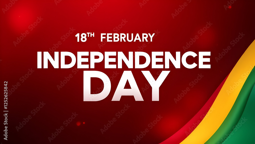 Fototapeta premium Gambia independence day poster design illustration, flag waving 18 February holiday.