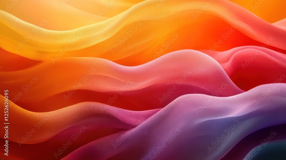 Obraz premium Abstract Flowing Waves of Colorful Silk Fabric Texture Background