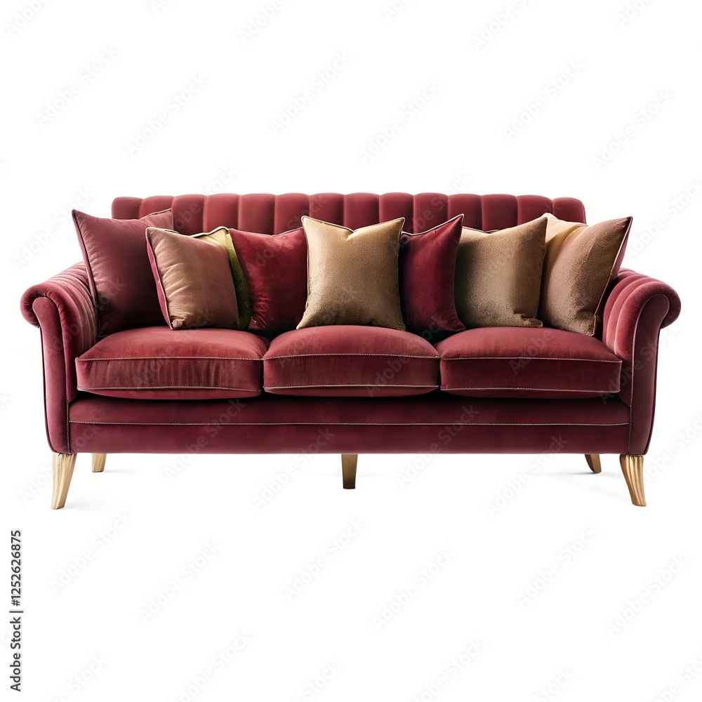 Fototapeta premium red sofa isolated on white