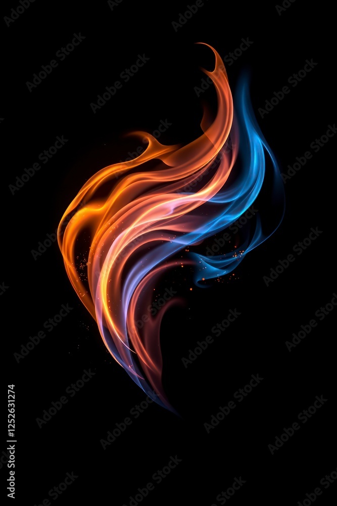 Abstract Fire and Ice Swirl Design Background Image Abstract Fire and Ice Swirl Design Background Image